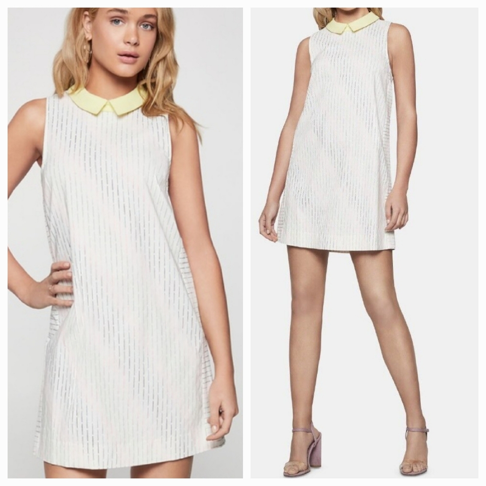 BCBGeneration Pinstripe Mini‎ Business Casual A-Line Shift Dress Size Small